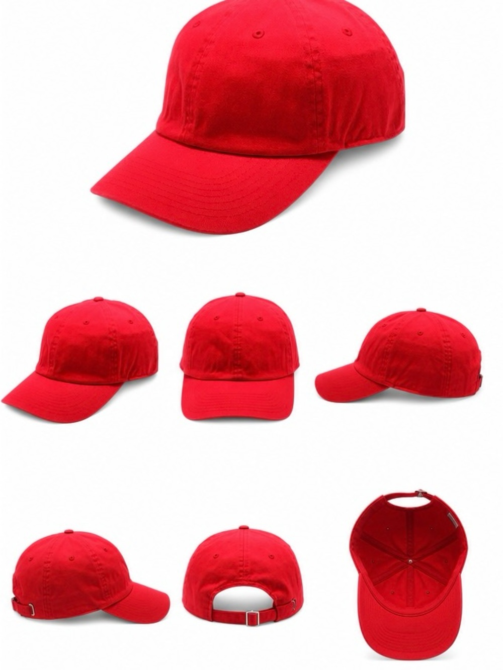 Red Cambridge Adjustable Dad Hat Cap – Classic Cotton Baseball Hat - Picture 2 of 2
